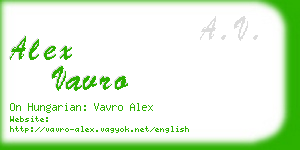 alex vavro business card